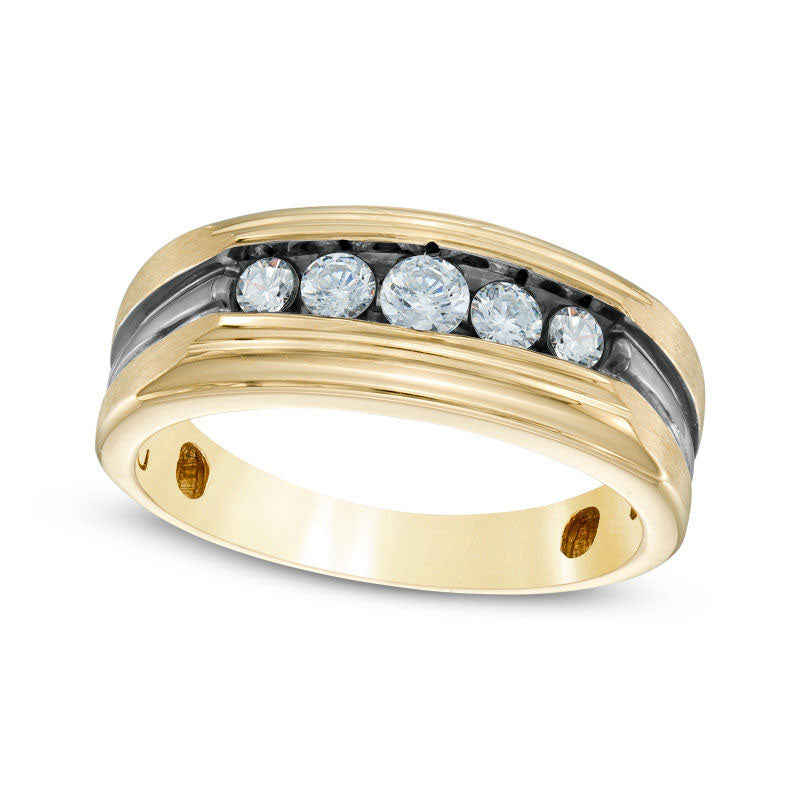 Men's 0.50 CT. T.W. Natural Diamond Comfort Fit Wedding Band in Solid 10K Yellow Gold