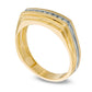 Men's 0.13 CT. T.W. Natural Diamond Wedding Band in Solid 10K Yellow Gold