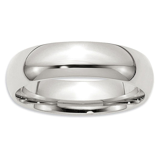 Ladies' 6.0mm Comfort Fit Wedding Band in Sterling Silver