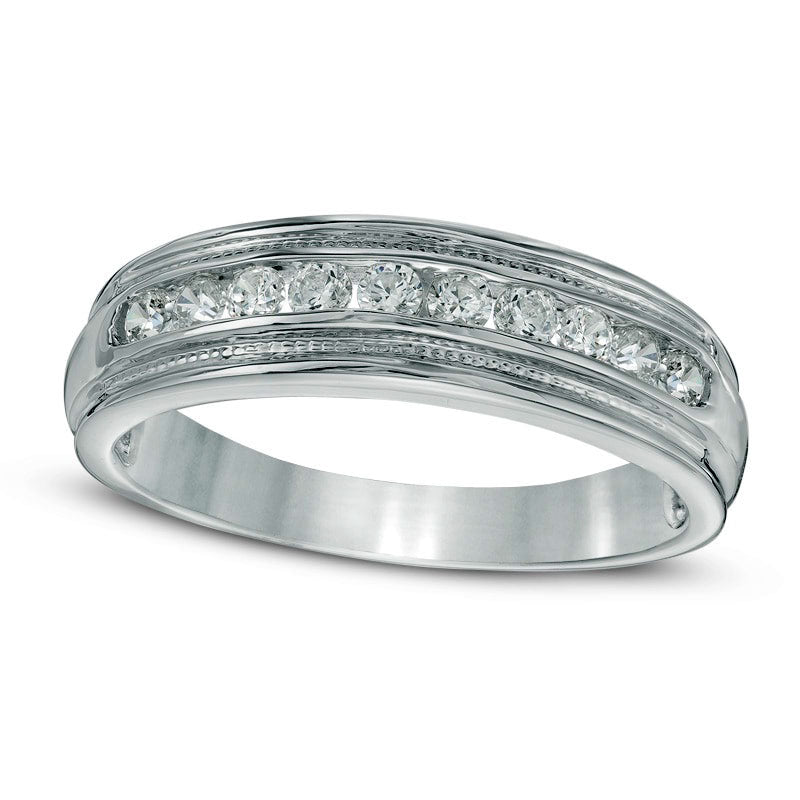 Men's 0.50 CT. T.W. Natural Diamond Wedding Band in Solid 10K White Gold