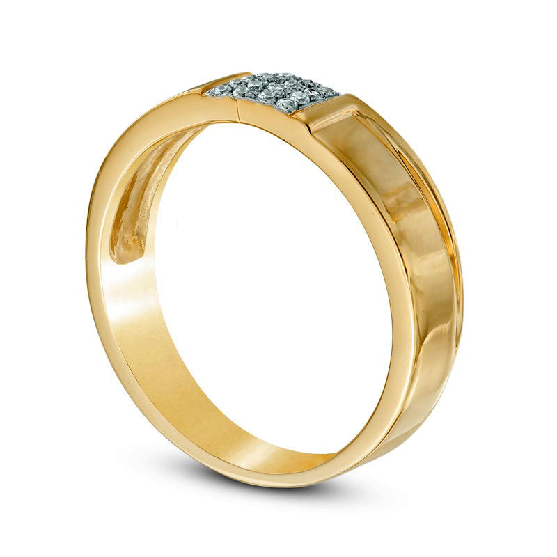 Men's 0.10 CT. T.W. Natural Diamond Wedding Band in Solid 10K Yellow Gold