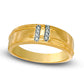 Men's Natural Diamond Accent Wedding Band in Solid 10K Yellow Gold