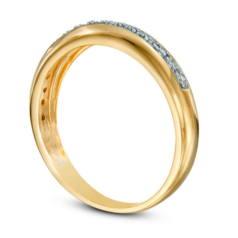 Men's 0.17 CT. T.W. Natural Diamond Wedding Band in Solid 10K Yellow Gold