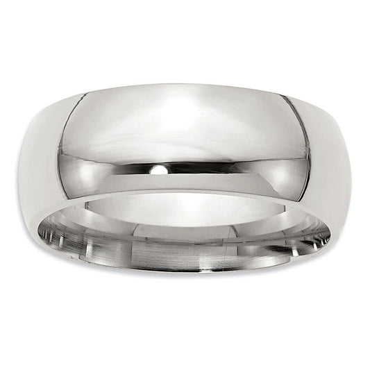 Men's 8.0mm Comfort Fit Wedding Band in Sterling Silver