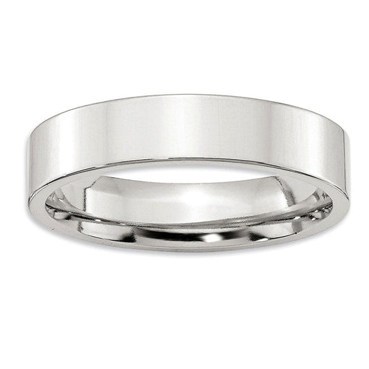 Men's 5.0mm Flat Comfort Fit Wedding Band in Sterling Silver