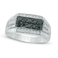 Men's 0.75 CT. T.W. Enhanced Black and White Natural Diamond Ring in Sterling Silver