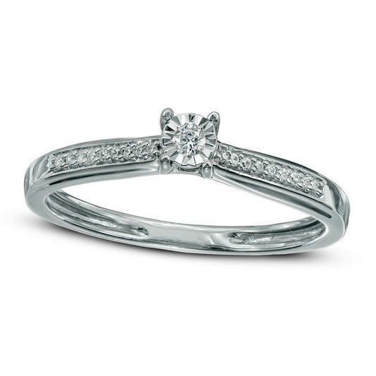 0.05 CT. T.W. Natural Diamond Promise Ring in Solid 10K White Gold
