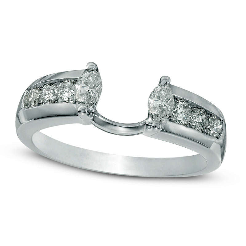 0.50 CT. T.W. Marquise Natural Clarity Enhanced Diamond Solitaire Enhancer in Solid 14K White Gold