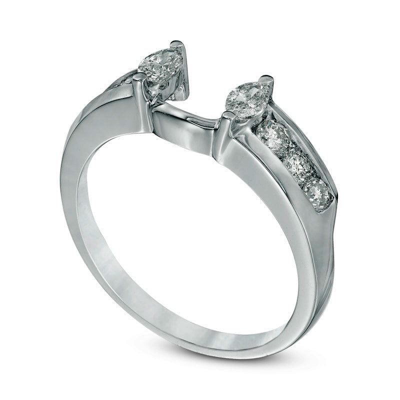 0.50 CT. T.W. Marquise Natural Clarity Enhanced Diamond Solitaire Enhancer in Solid 14K White Gold