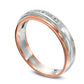 Men's 0.07 CT. T.W. Natural Diamond Wedding Band in Solid 10K Two-Tone Gold