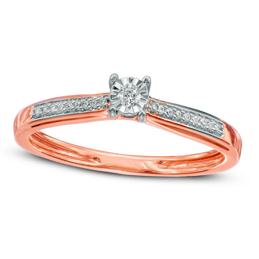 0.05 CT. T.W. Natural Diamond Promise Ring in Solid 10K Rose Gold