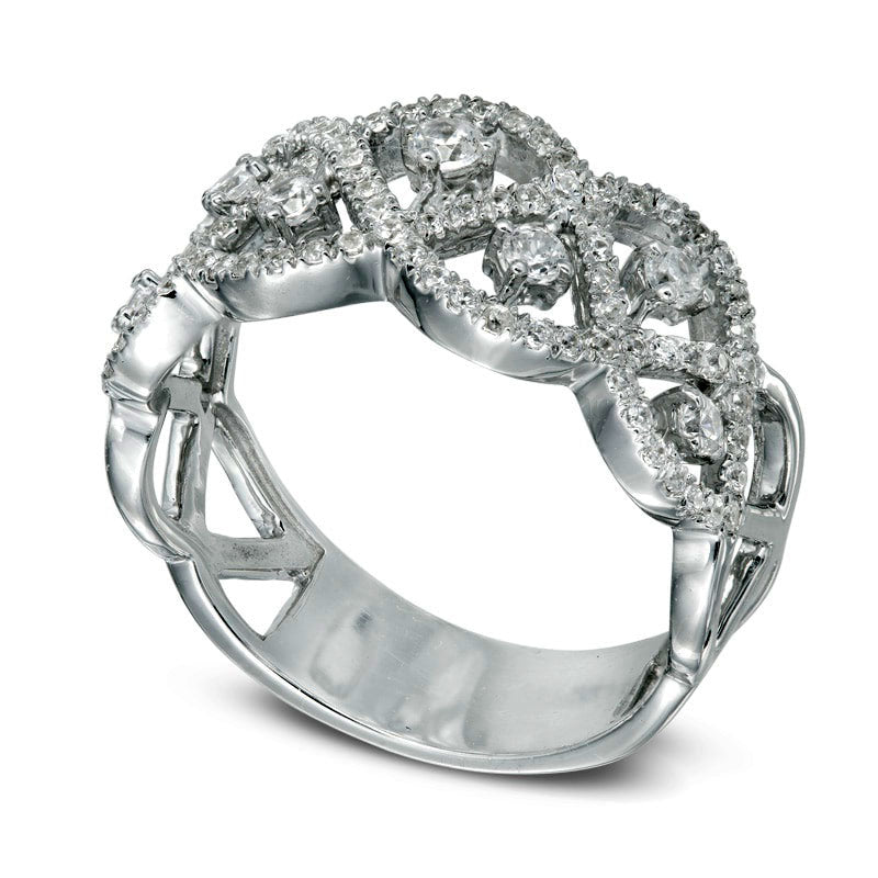0.50 CT. T.W. Natural Diamond Orbit Braid Ring in Sterling Silver
