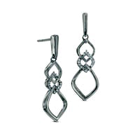 0.1 CT. T.W. Diamond Three Tier Drop Earrings in Sterling Silver