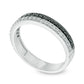 0.33 CT. T.W. Enhanced Black and White Natural Diamond Double Row Band in Solid 10K White Gold