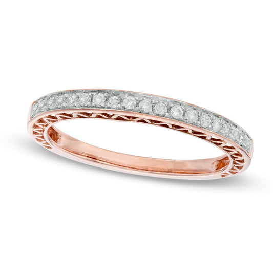 0.17 CT. T.W. Natural Diamond Anniversary Band in Solid 10K Rose Gold