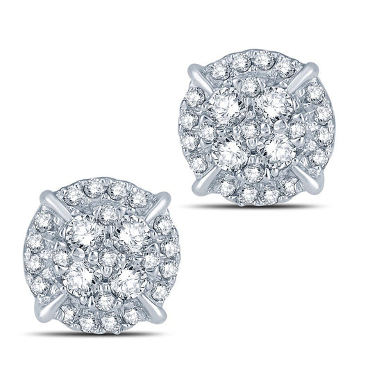 0.25 CT. T.W. Composite Diamond Frame Stud Earrings in 10K White Gold