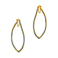 0.25 CT. T.W. Diamond Wavy Hoop Earrings in Sterling Silver with 14K Gold Plate