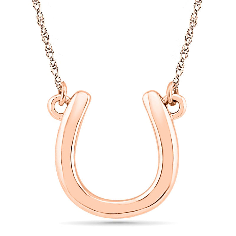 Horseshoe Necklace in 10K Rose Gold