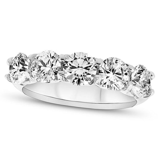 2.5 CT. T.W. Natural Diamond Bold Five Stone Anniversary Band in Solid 14K White Gold