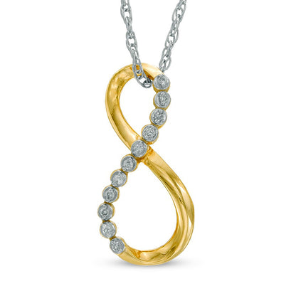 Natural Diamond Accent Infinity Pendant in Sterling Silver with 14K Gold Plate