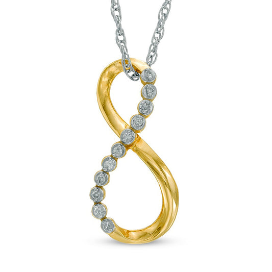 Natural Diamond Accent Infinity Pendant in Sterling Silver with 14K Gold Plate