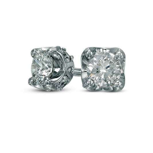0.38 CT. T.W. Diamond Stud Earrings in 10K White Gold