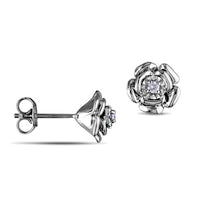0.05 CT. T.W. Diamond Rose Stud Earrings in Sterling Silver
