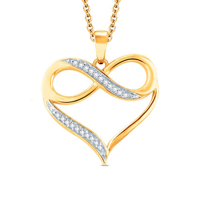 Natural Diamond Accent Heart with Infinity Pendant in 10K Yellow Gold