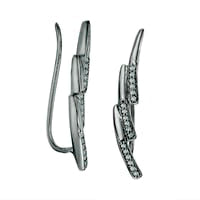 0.13 CT. T.W. Diamond Lightning Crawler Earrings in Sterling Silver