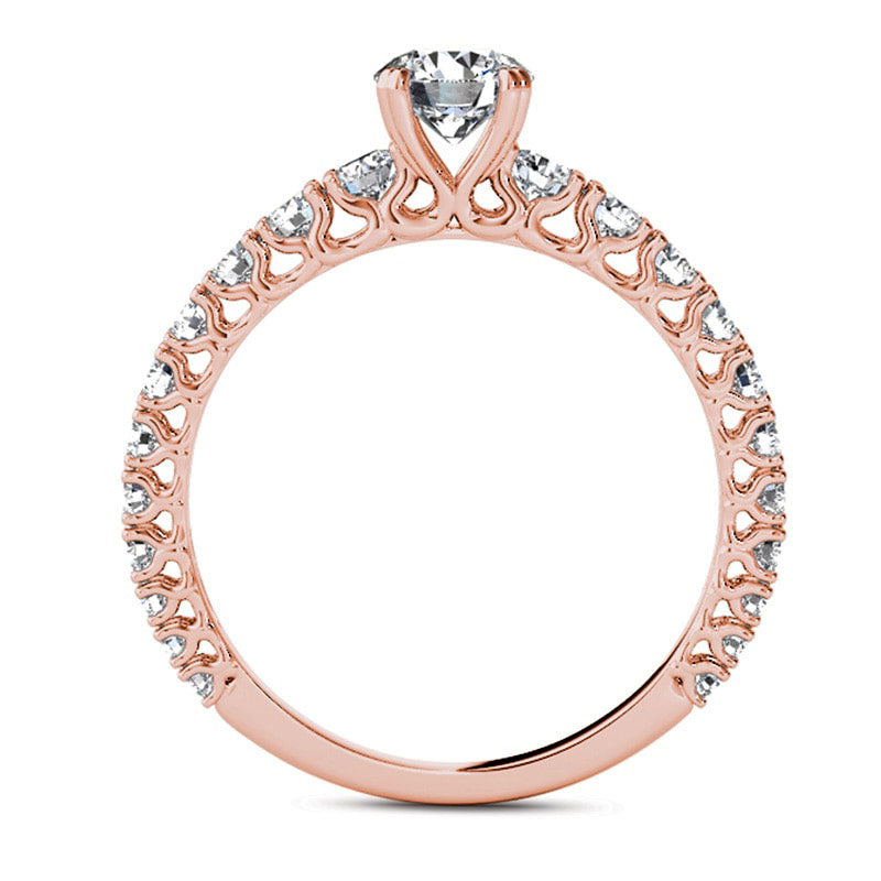 1.0 CT. T.W. Natural Diamond Engagement Ring in Solid 14K Rose Gold