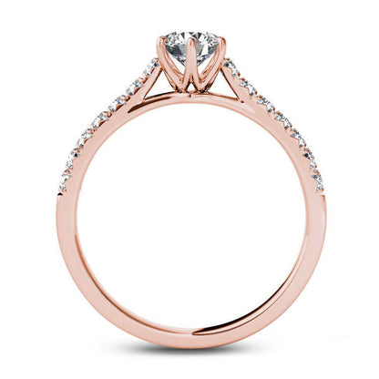 0.75 CT. T.W. Natural Diamond Engagement Ring in Solid 14K Rose Gold