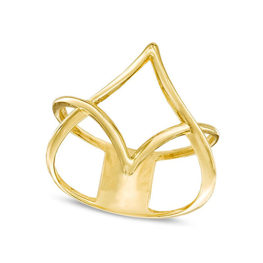 Geometric Ring in Solid 10K Yellow Gold - Size 7
