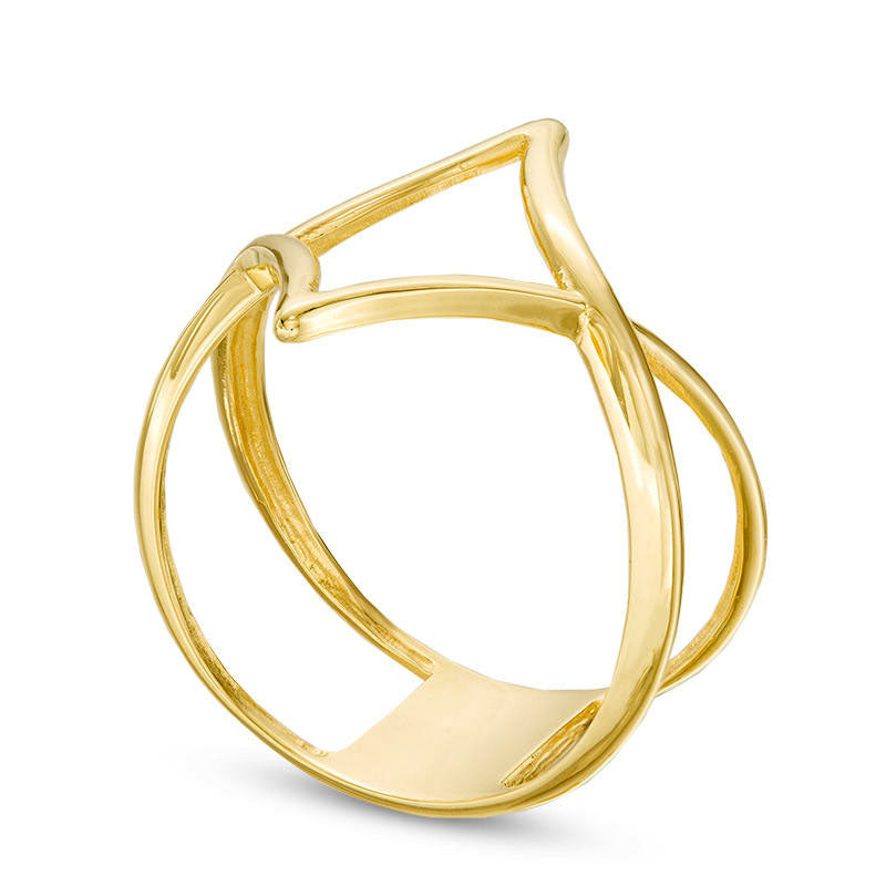 Geometric Ring in Solid 10K Yellow Gold - Size 7