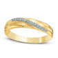 0.07 CT. T.W. Natural Diamond Slant Anniversary Band in Solid 10K Yellow Gold