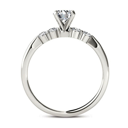 0.50 CT. T.W. Natural Diamond Engagement Ring in Solid 14K White Gold