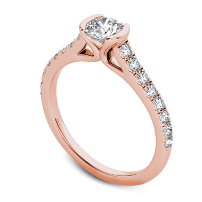 0.75 CT. T.W. Natural Diamond Engagement Ring in Solid 14K Rose Gold