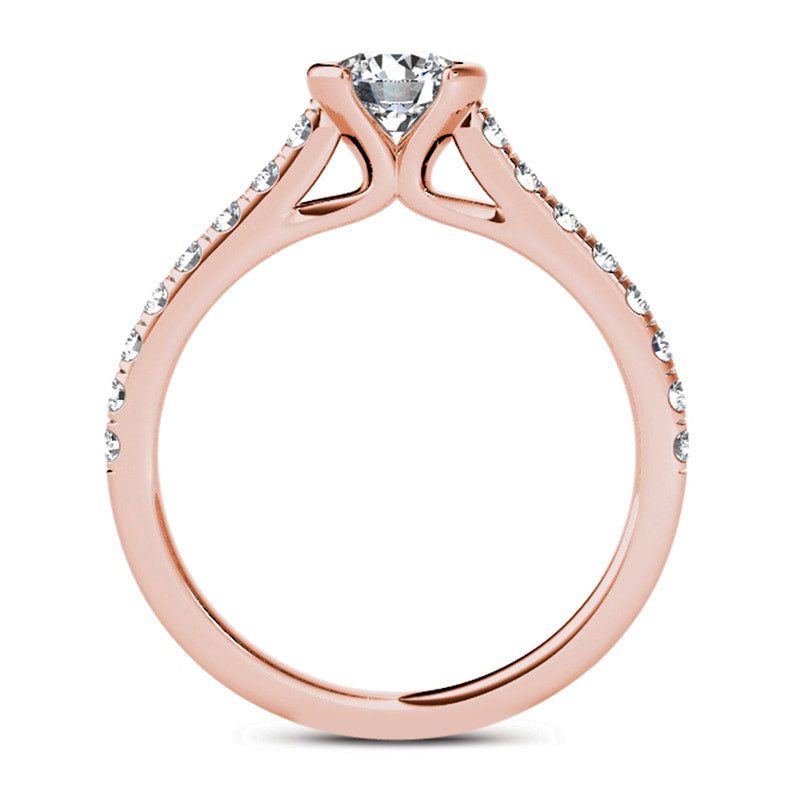 0.75 CT. T.W. Natural Diamond Engagement Ring in Solid 14K Rose Gold
