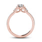 0.88 CT. T.W. Natural Diamond Cushion Frame Split Shank Engagement Ring in Solid 14K Rose Gold