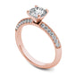 0.75 CT. T.W. Natural Diamond Antique Vintage-Style Engagement Ring in Solid 14K Rose Gold