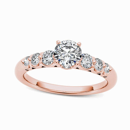 0.75 CT. T.W. Natural Diamond Engagement Ring in Solid 14K Rose Gold