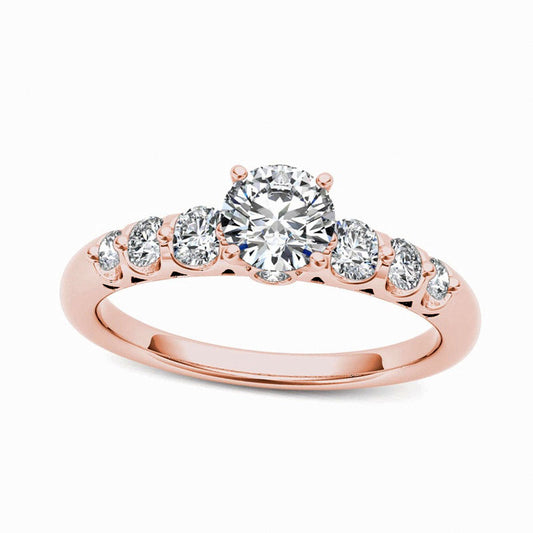 0.75 CT. T.W. Natural Diamond Engagement Ring in Solid 14K Rose Gold