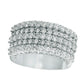 1.5 CT. T.W. Natural Diamond Five Row Anniversary Ring in Solid 10K White Gold
