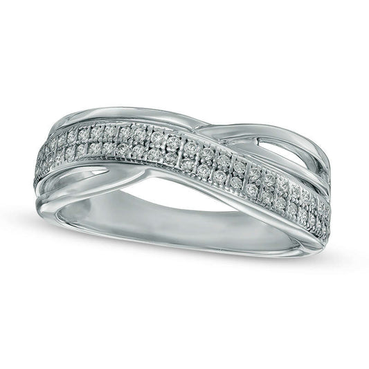 0.25 CT. T.W. Natural Diamond Layered Anniversary Band in Solid 10K White Gold