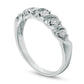 Natural Diamond Accent Five Stone "S" Anniversary Band in Solid 10K White Gold