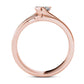 0.50 CT. T.W. Natural Diamond Bypass Bridal Engagement Ring Set in Solid 14K Rose Gold
