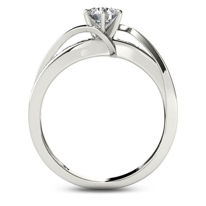 0.75 CT. T.W. Natural Diamond Crossover Engagement Ring in Solid 14K White Gold