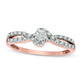 0.25 CT. T.W. Natural Diamond Twist Shank Promise Ring in Solid 10K Rose Gold