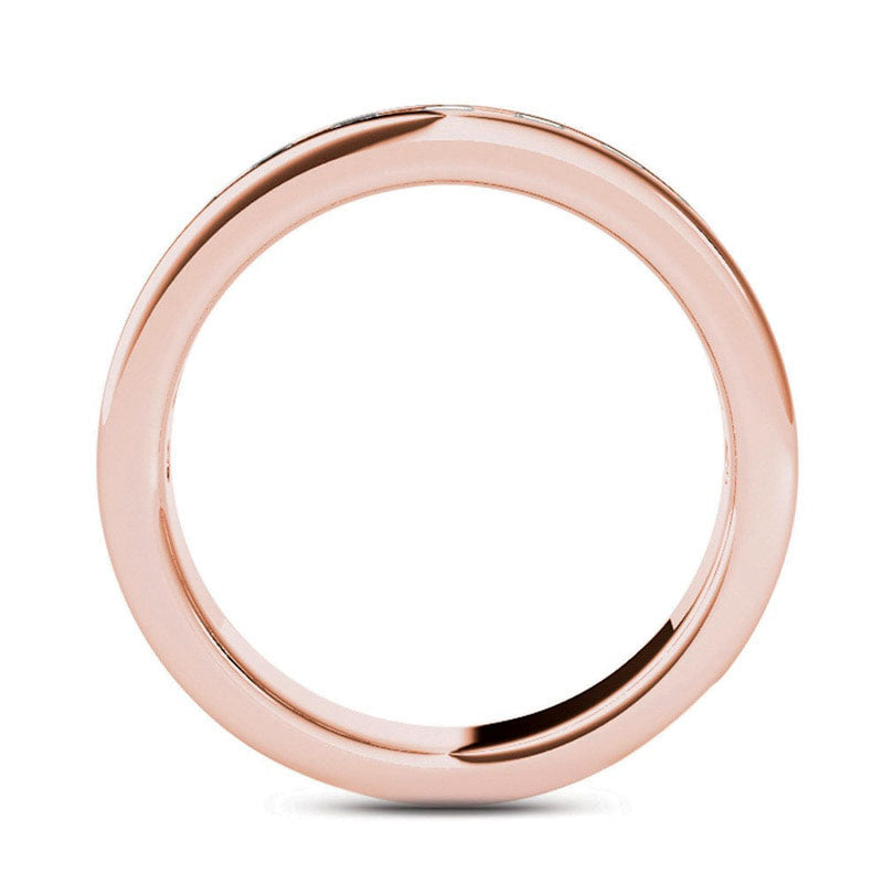 Men's 0.20 CT. T.W. Natural Diamond Groove Wedding Band in Solid 14K Rose Gold