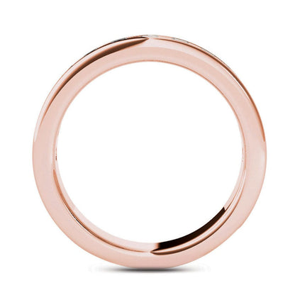 Men's 0.20 CT. T.W. Natural Diamond Groove Wedding Band in Solid 14K Rose Gold
