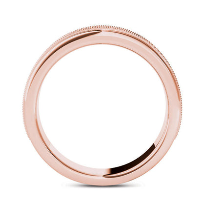 Men's 0.33 CT. T.W. Natural Diamond Channel Milgrain Wedding Band in Solid 14K Rose Gold